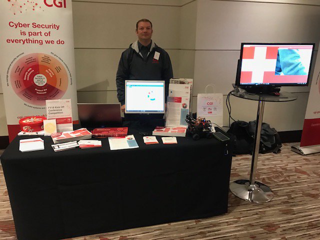 CGI_CyberUK's tweet photo. CGI Cyber is at the FY18 Sales Kick Off! Visit the stand to meet Richard and Mike!! Also to view the IoT Robot 🤖#CGIUK #Cyber https://t.co/RYY4rj0mXh