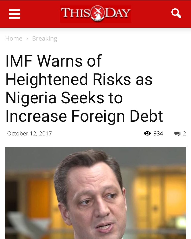 Tutsy22's tweet photo. As Buhari continues to borrow, IMF warned that greater reliance on borrowing will expose D economy to vulnerability, if not put to good use. https://t.co/zXPCFUCRLF
