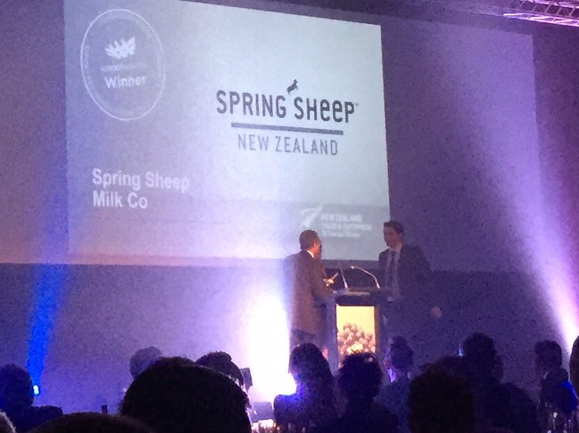 Awesome!!!! Spring sheep won NZTE innovation award at NZ Food Awards for their #sheepmilknz drink!