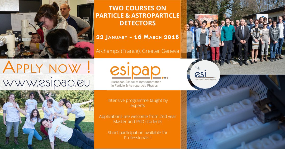 ESIArchamps's tweet photo. APPLY NOW TO #ESIPAP ! You are interested in Astroparticles Detectors ? ESIPAP 2018 registrations are still open https://t.co/j7QIP4PG6p https://t.co/bzf8b563p7