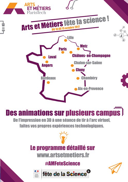 ArtsetMetiers_'s tweet photo. [#AMFeteScience] Du 12 au 15 oct, 5 campus #ArtsetMétiers vous accueillent pour fêter la science ⚗️🎉#FDS2017 #FDS17 https://t.co/tGmjoE4Qde https://t.co/Irun2H0nrF