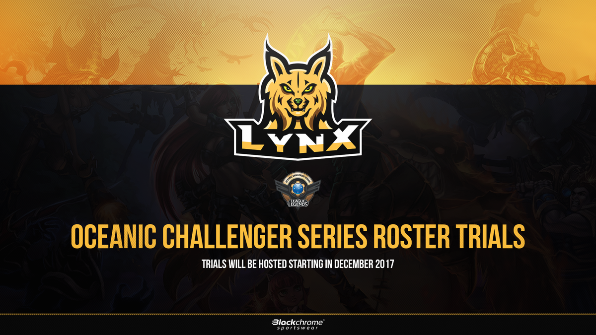 lynx_gg's tweet photo. We would like to officially announce our Trials for Lynx Oceanic Challenger Series 2018
Application Form Below:
https://t.co/ri99bXBY4t https://t.co/e85mQd9NqU