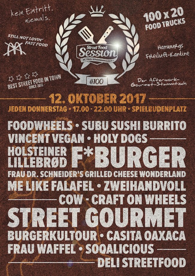 spielbudenplatz's tweet photo. Heute feiern wir die EINHUNDERTSTE #streetfoodsession mit einer großen Tombola und leckeren Street-Food-Sofortgewinnen! Um 17 Uhr gehts los🎉 https://t.co/MZegi4PZ3s