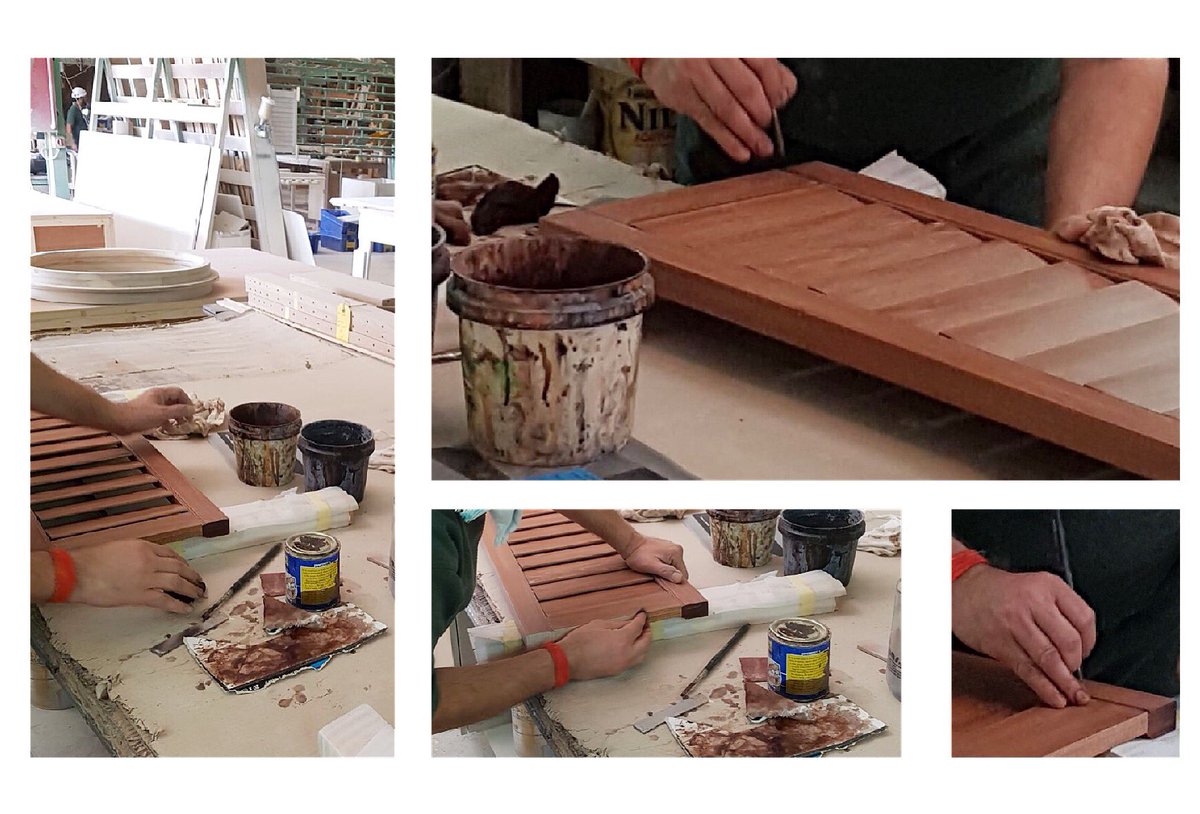 ShuttersTNESC's tweet photo. The art of hand staining our shutters... such a skill! #joineryworkshop #dubai #expert #carpentry https://t.co/6JH8e4Bfio