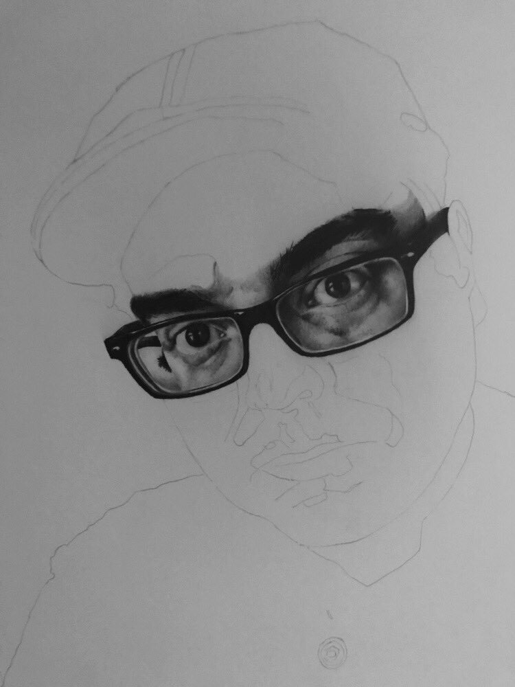 corbett_fineart's tweet photo. Update on my self portrait, “The Tramp” 11 x 14 pencil on Strathmore Bristol Smooth paper.  More to come soon!!! https://t.co/oeTB5imkwJ