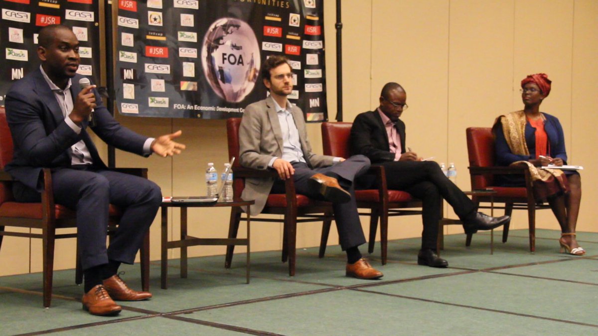 casafoundation's tweet photo. #FOA2017 Economic Forum: Olusola Oyelade-Principal Architect, Casa Dev, Jacques Ndoutoumve-H2Flow, Nate Lowbeer-Lewis-MD CPCS, with Fatima K https://t.co/kUfgE6Y0c4