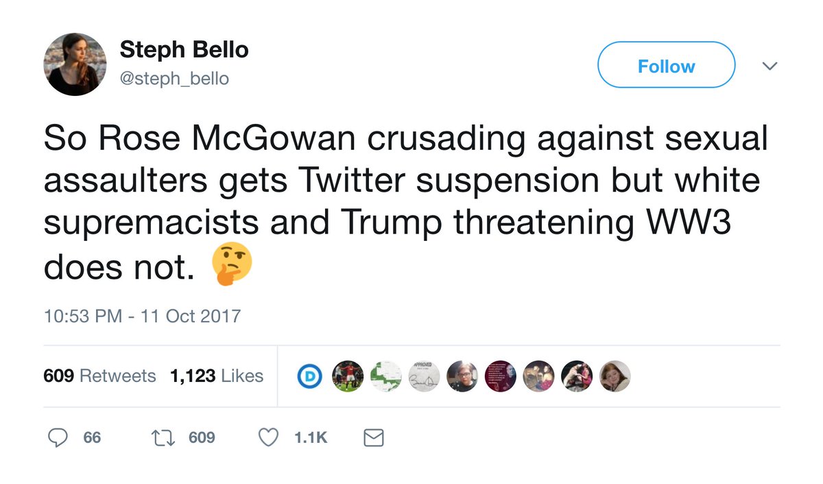 ajplus's tweet photo. Twitter suspended Rose McGowan’s account after she called out men for sex assault, and it makes absolutely no sense to the internet. https://t.co/cL003T9ylB