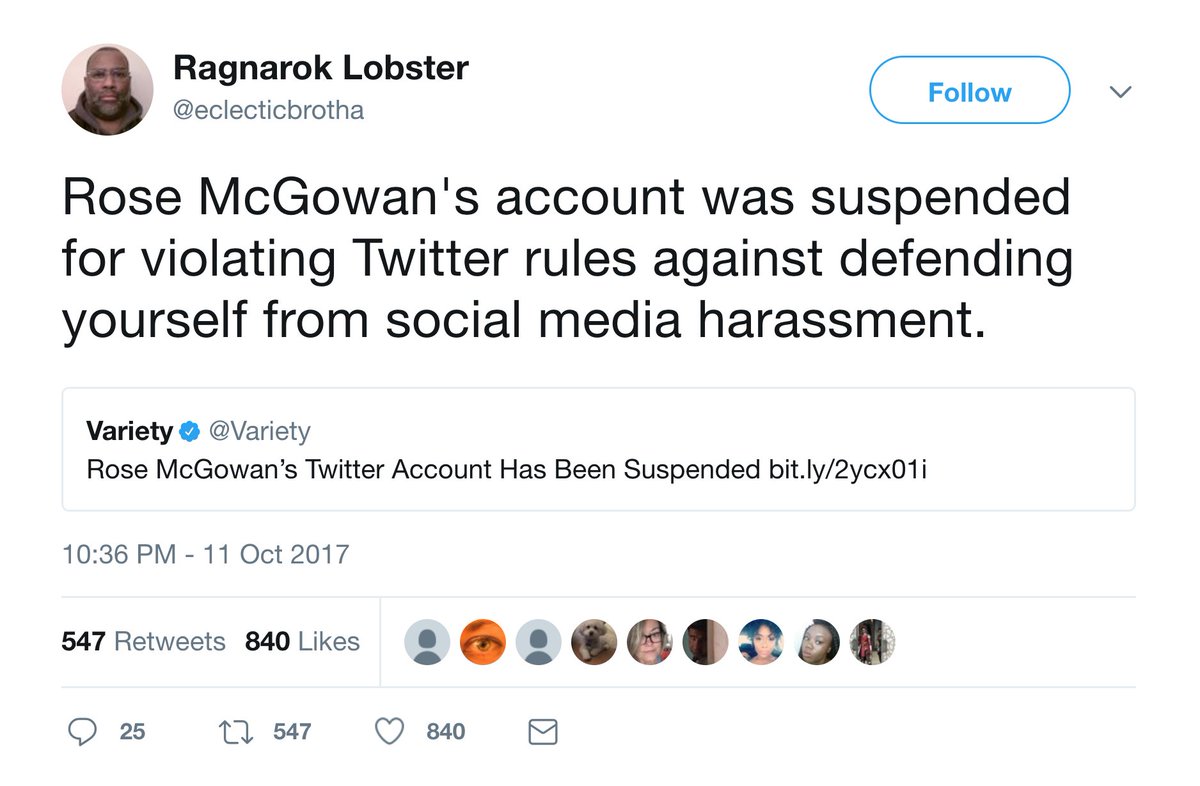 ajplus's tweet photo. Twitter suspended Rose McGowan’s account after she called out men for sex assault, and it makes absolutely no sense to the internet. https://t.co/cL003T9ylB