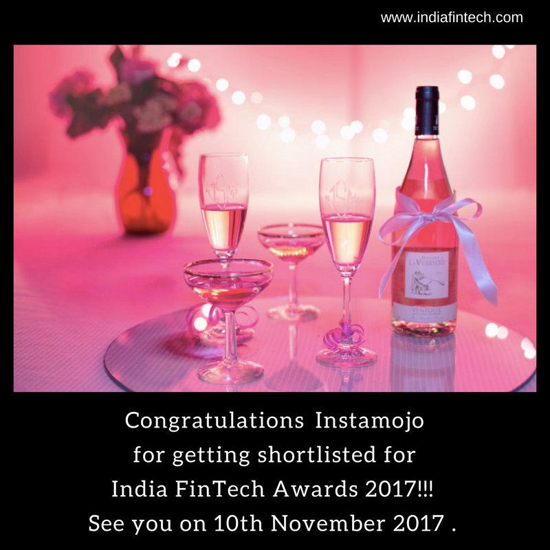 #congratulations <a href="/instamojo/">instamojo</a> for getting shortlisted for #IndiaFinTechAwards2017. See you on 10th Nov. 2017. All the best 😀 @LetsTalkPaymnts <a href="/EYnews/">EY</a> <a href="/ismeace/">Ace</a> <a href="/AskInstamojo/">Ask Instamojo</a> @InstamojoSales