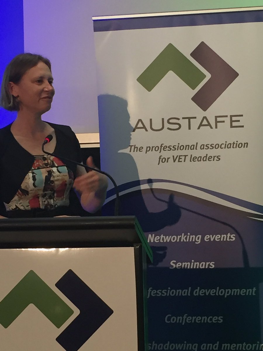 miss_multimedia's tweet photo. So excited for Renee Hastrich. National AUSTAFE Emerging Leader Education and Training  #austafe2017 https://t.co/KaMZVf3Fsb