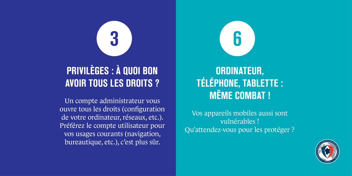 ANSSI_FR's tweet photo. La sécurité numérique est à portée de clic ! Découvrez &amp; adoptez les bonnes pratiques pour vous protéger #TousSecNum
https://t.co/nvSNPL1a3w https://t.co/N9clevEreB