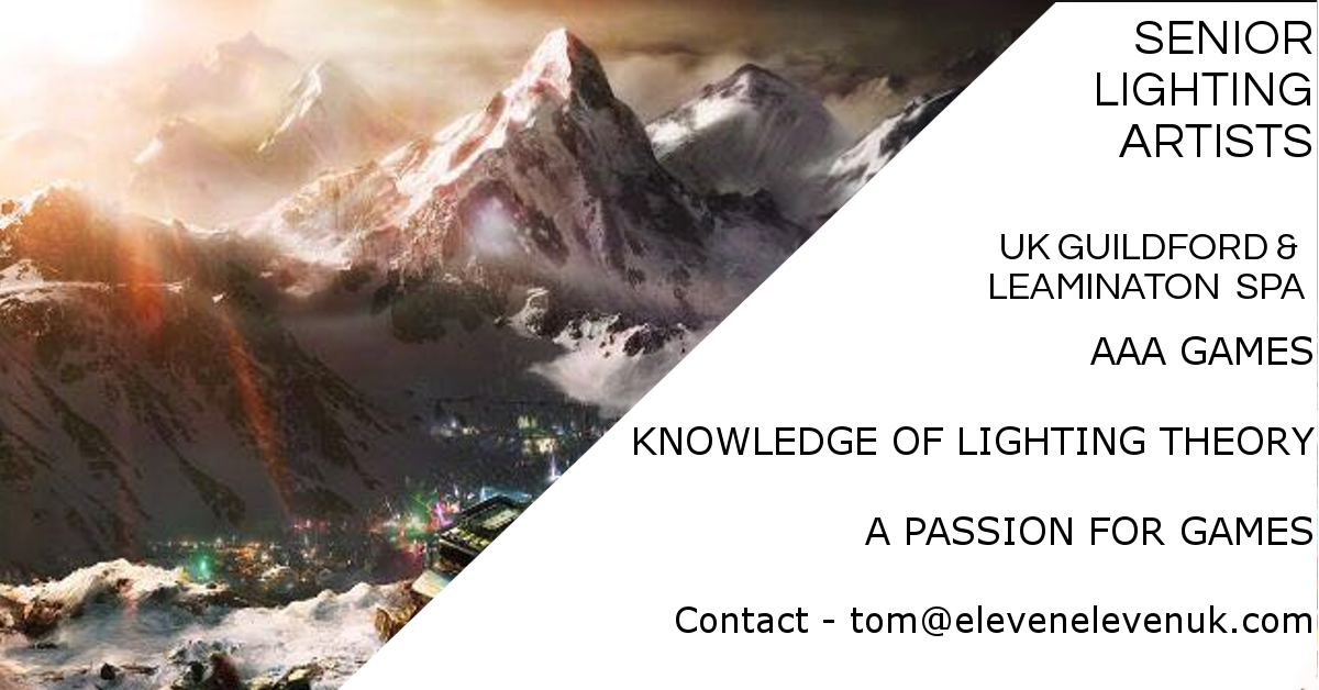 ElevenElevenLtd's tweet photo. Now #recruiting Senior Lighting Artist! #AAA 
#Senior Lighting Artist #NEWROLE
DM me or Email Tom on: tom@elevenelevenuk.com https://t.co/ySV7oqRPPZ
