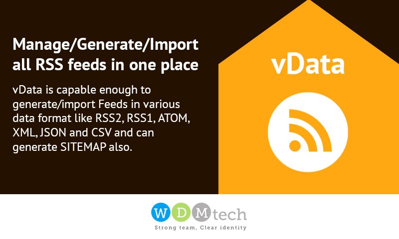 wdmtechnologies's tweet photo. vData - #Advance #feeds #generator #Tool
https://t.co/LJ8IanryOC
#XML #rssfeed #RSS2 #RSS1 #ATOM #JSON #JoomlaUpgrade #mysql #database https://t.co/VNEnWkCfVj