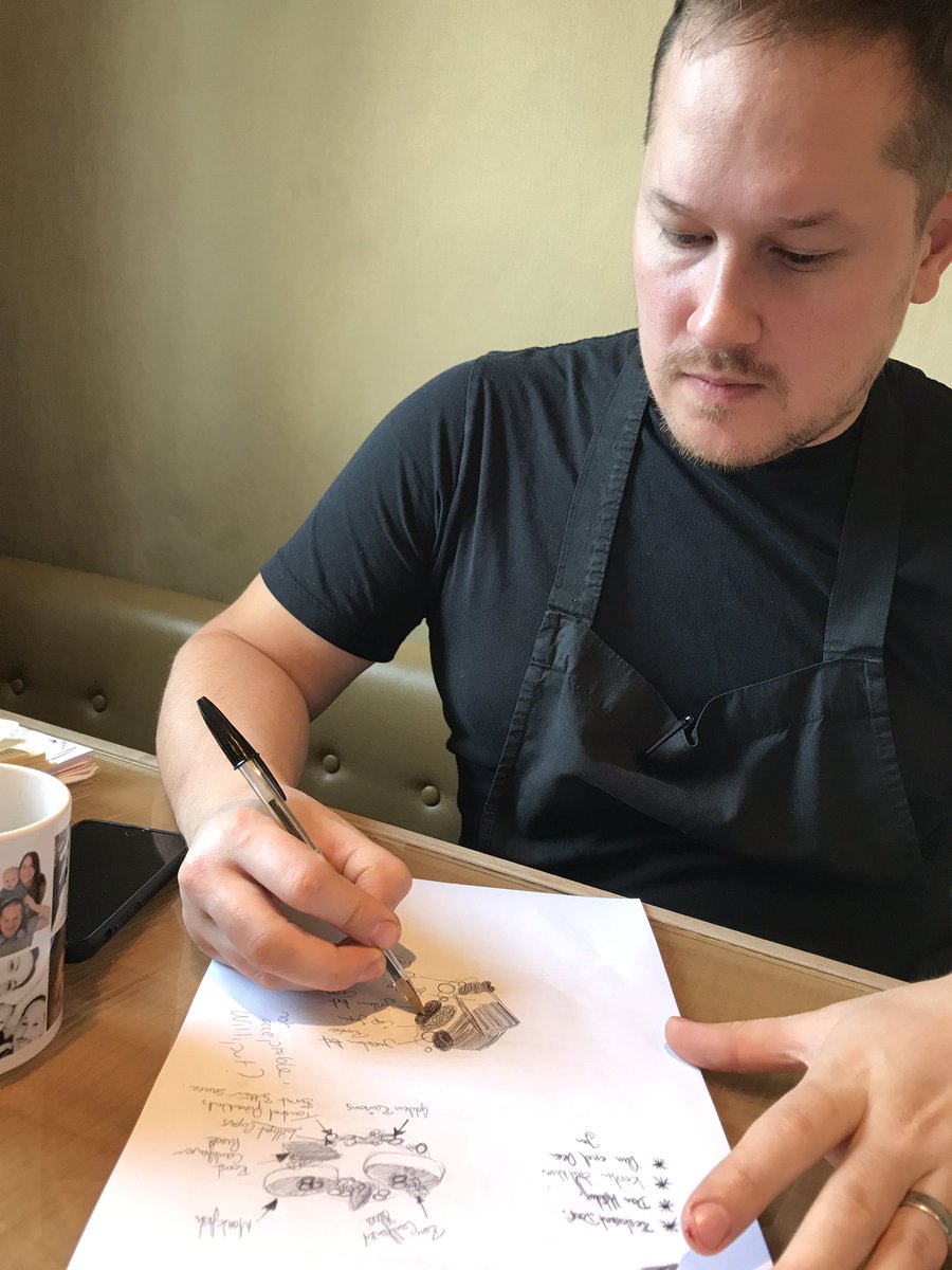 ErickKervaon's tweet photo. This is where it all starts @thebingham with @andrewcole2105 #hodmeeting #notlistening #designingdishes #creativity https://t.co/HnUvThBCg1