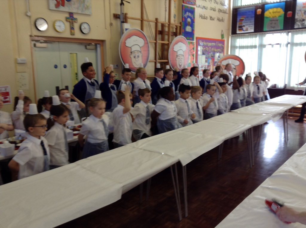 StCuthbertsPri's tweet photo. Year 2 cooking fun! Making Berry Brûlèe! @jnrchefs #yummy #chefs 🍽 https://t.co/RhndFJQbva