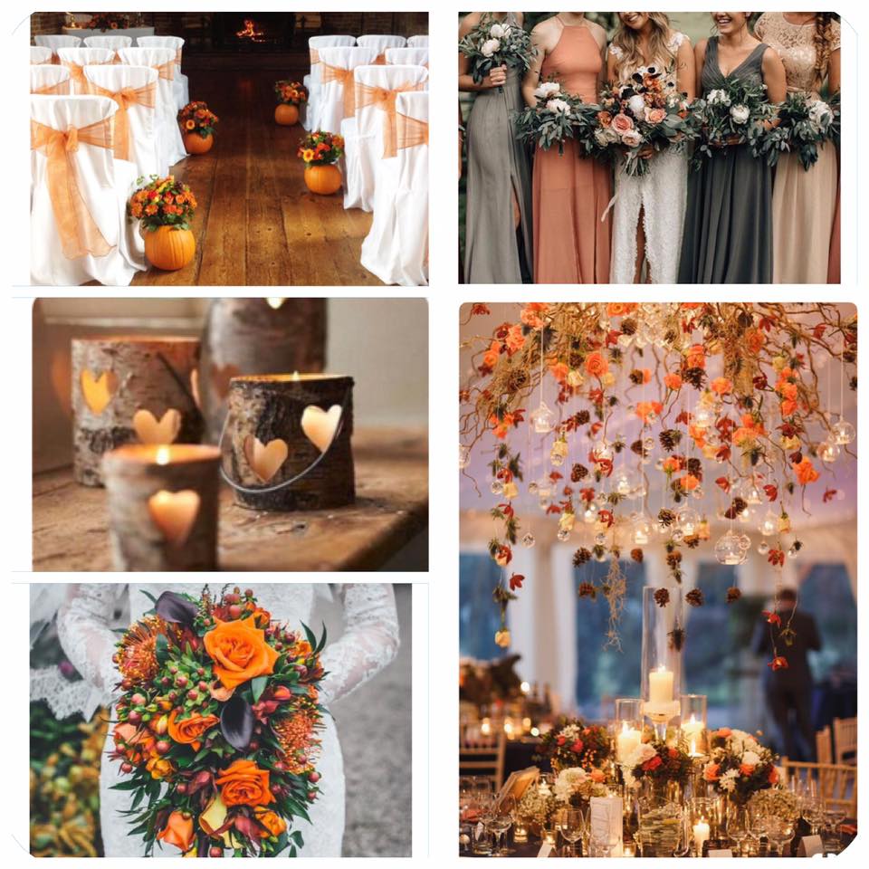 We love this autumn feel, warming candle light and pumkins are a must this October! #autumnwedding #wedding #Candle #octoberbride