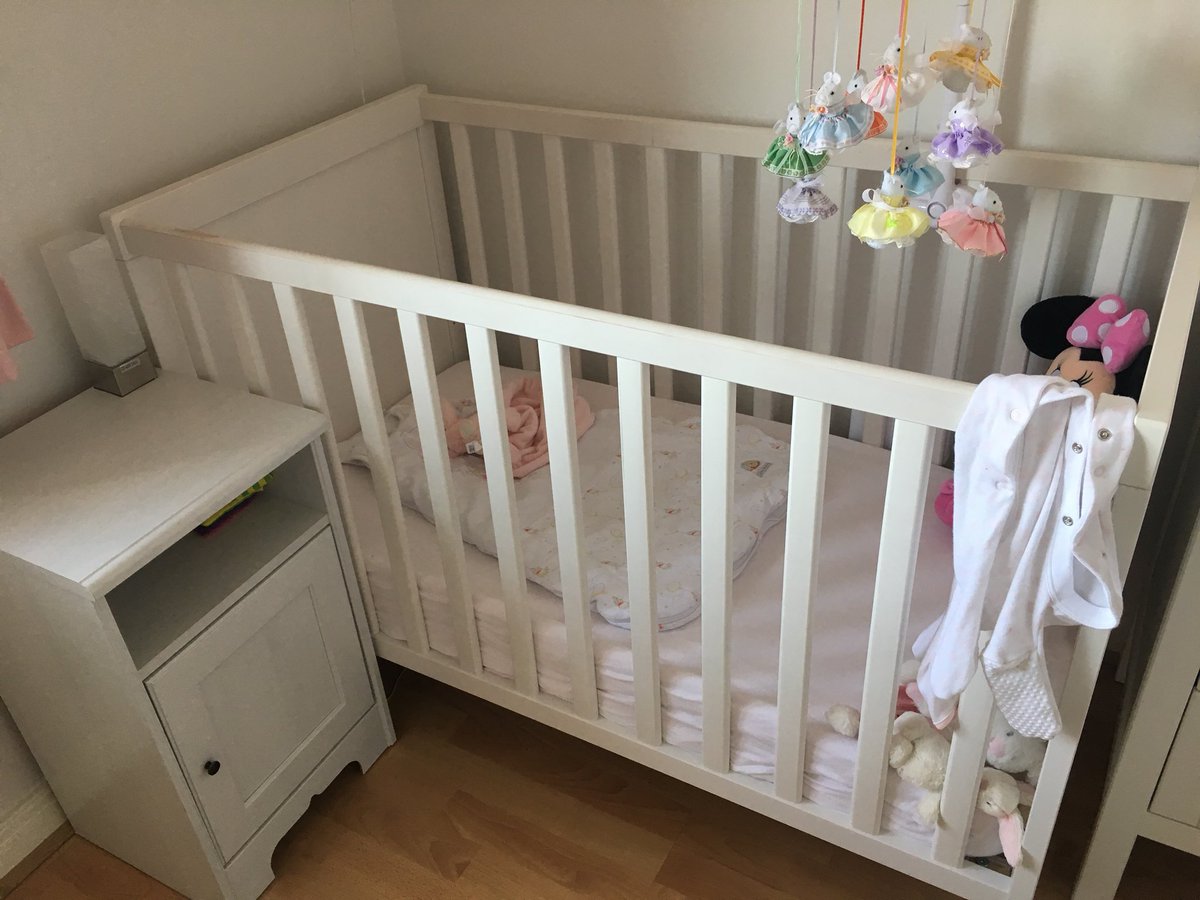 MrsBritain11's tweet photo. @IKEAUK I’m so disappointed with this cot- only had it a year, well looked after, just wiped the sides and the paint has come off ☹️#notsafe https://t.co/tGskzXAQb5