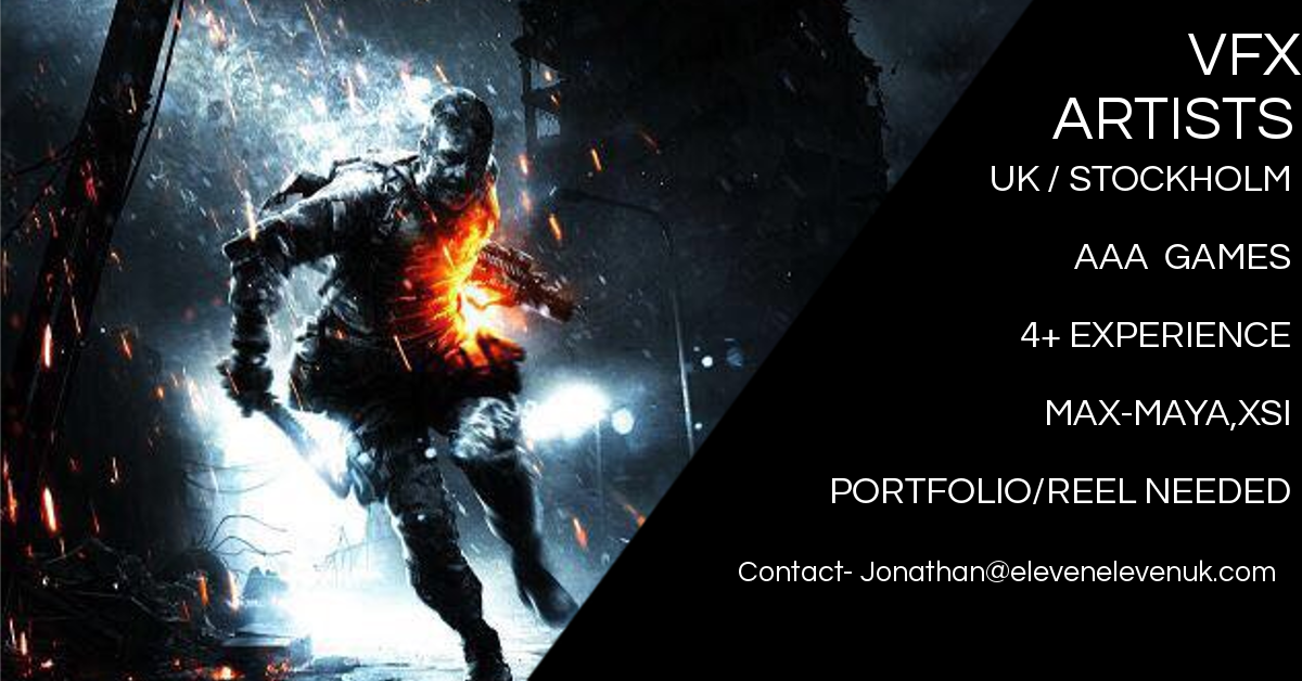 ElevenElevenLtd's tweet photo. #VFXARTIST Needed! 
#AAA Games #gamesjobs #artpipeline #inktober
Dm me for details or Email: Jonathan@elevenelevenuk.com https://t.co/Q0lQR22pB9