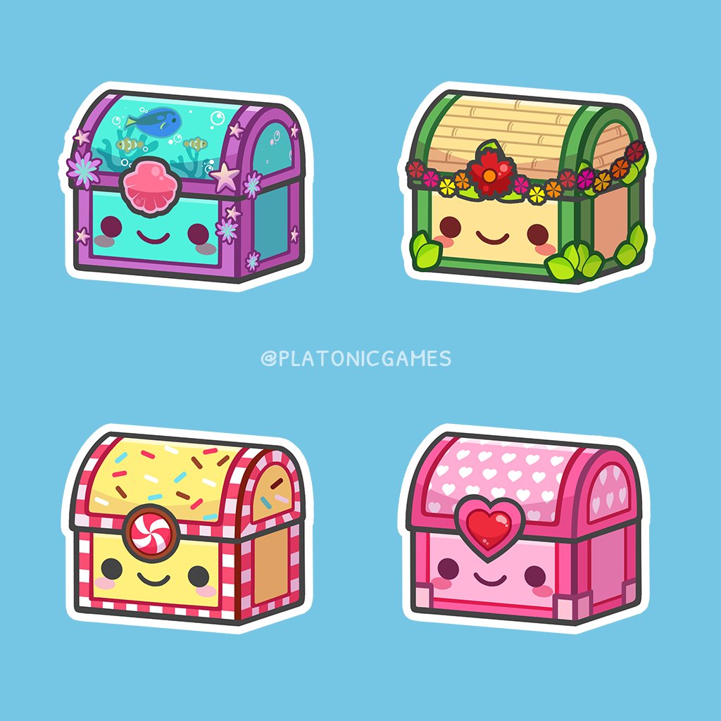PlatonicGames's tweet photo. The four chests of the #kawaiicalypse π
Yup, we're gonna have themed rooms too!! ^-^
#HappyHop #CuteUpdate #ComingSoon https://t.co/CPBzoEwhfZ