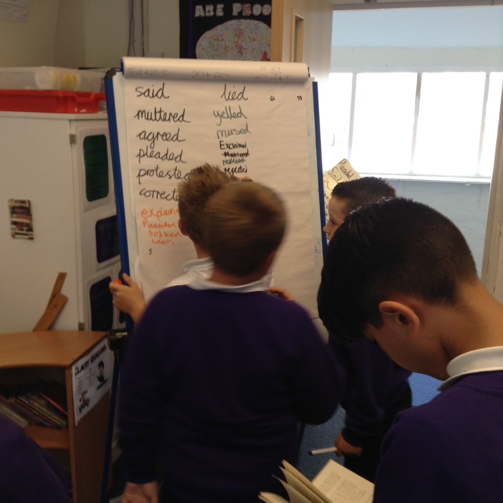 BPrimary's tweet photo. What could inspire us to use a variety of interesting dialogue tags our writing? Real books of course! #inspirecreateachieve #y5english https://t.co/Go93YIPhUP