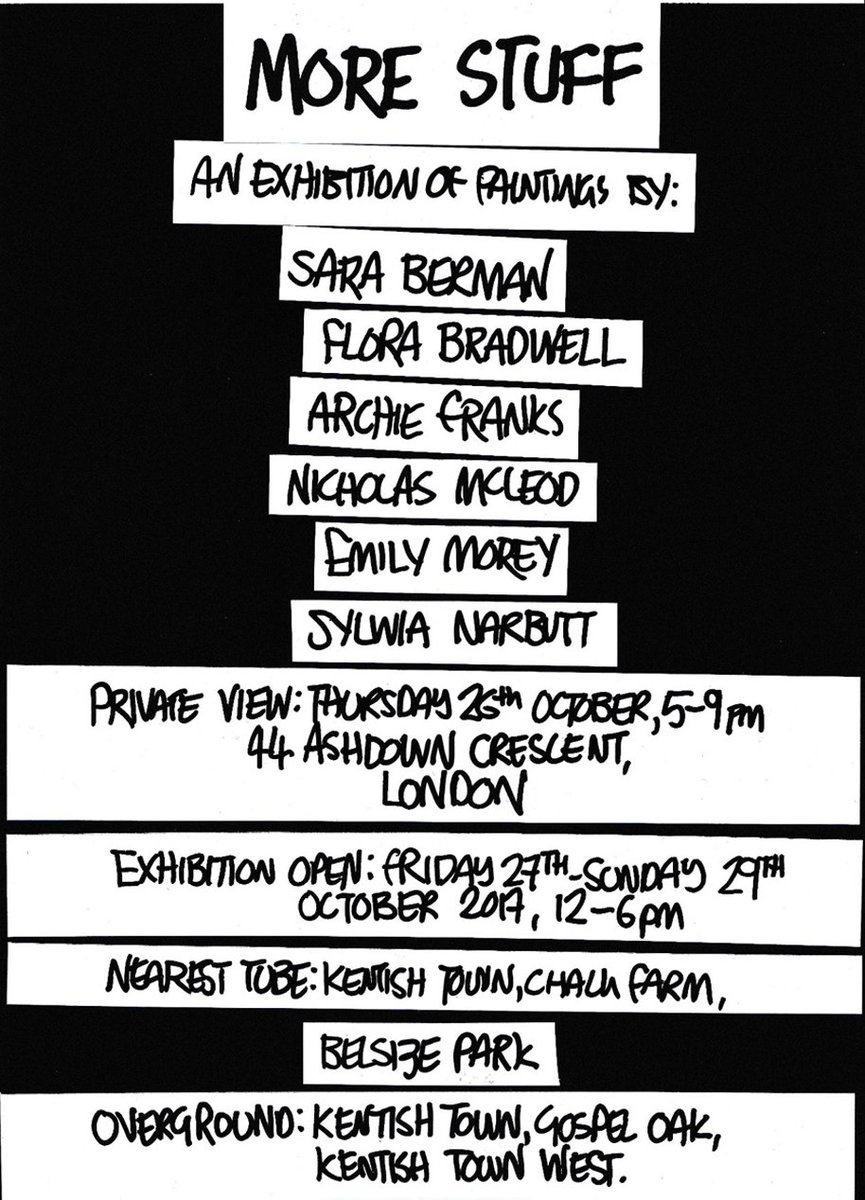 FloraBradwell's tweet photo. Want to see may new #paintings (so new they don't exist yet!)? Come to #MoreStuff, PV Thurs 26 Oct 5-9pm #exhibition https://t.co/hocl9ZNFam https://t.co/CVaS721T2j