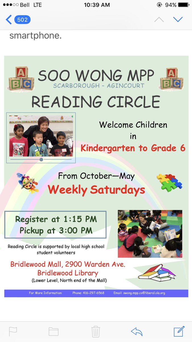 Excited to kick off my 12th annual Reading Circle <a href="/Bridlewood_Mall/">Bridlewood Mall</a> <a href="/torontolibrary/">Toronto Public Library</a> this Saturday Oct 14, 1:30-3pm! #scarbTO #ONpoli