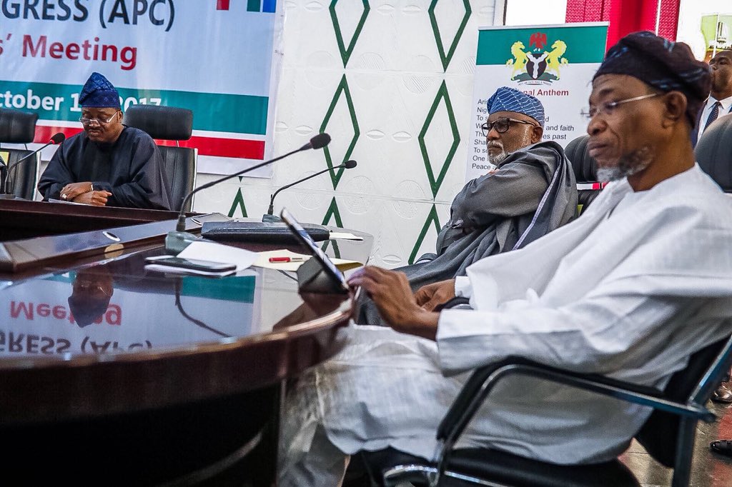 oyostategovt's tweet photo. Happening now; Oyo State Governor, Senator @AAAjimobi plays host to Southwest leaders of @APCNigeria in a follow-up parley... 
📸 @tolanialli https://t.co/sYoav7VCWd