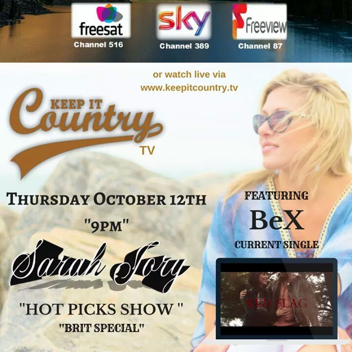 Tune in tonight to watch <a href="/BeXofficialpage/">BeX</a> on Sarah Jory's Brit Special on @KeepItCountryTV at 9pm #GMT #Sky 389 #Freeview 87 #Freesat 516