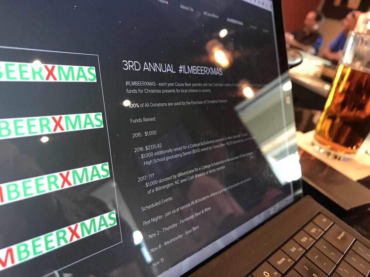 causebeer's tweet photo. It's that time of Yr #ILMBEERXMAS go 2 https://t.co/lFpz6jnb5r for Schedule!  100% of Donations Purchase Xmas Presents for Kids in #ILM ! https://t.co/hh8nvvvmjj