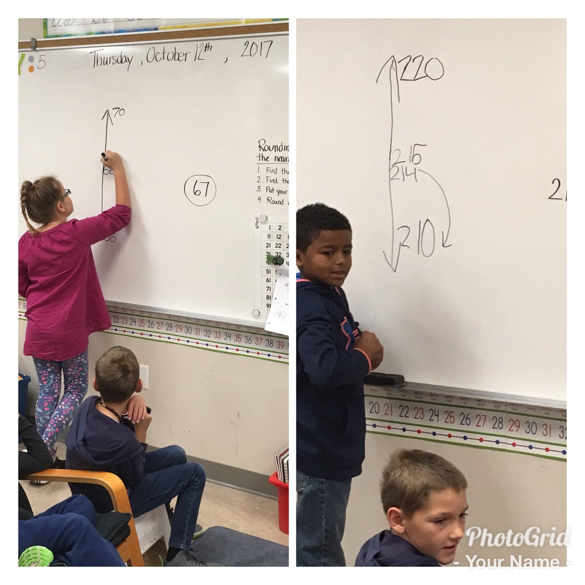 MrsSaretsky's tweet photo. Using benchmarks & midpoints to help us round 3 digit numbers. #daily3math #math @IREC1 #mathtalk #iele7 https://t.co/nvsoc1LLmt