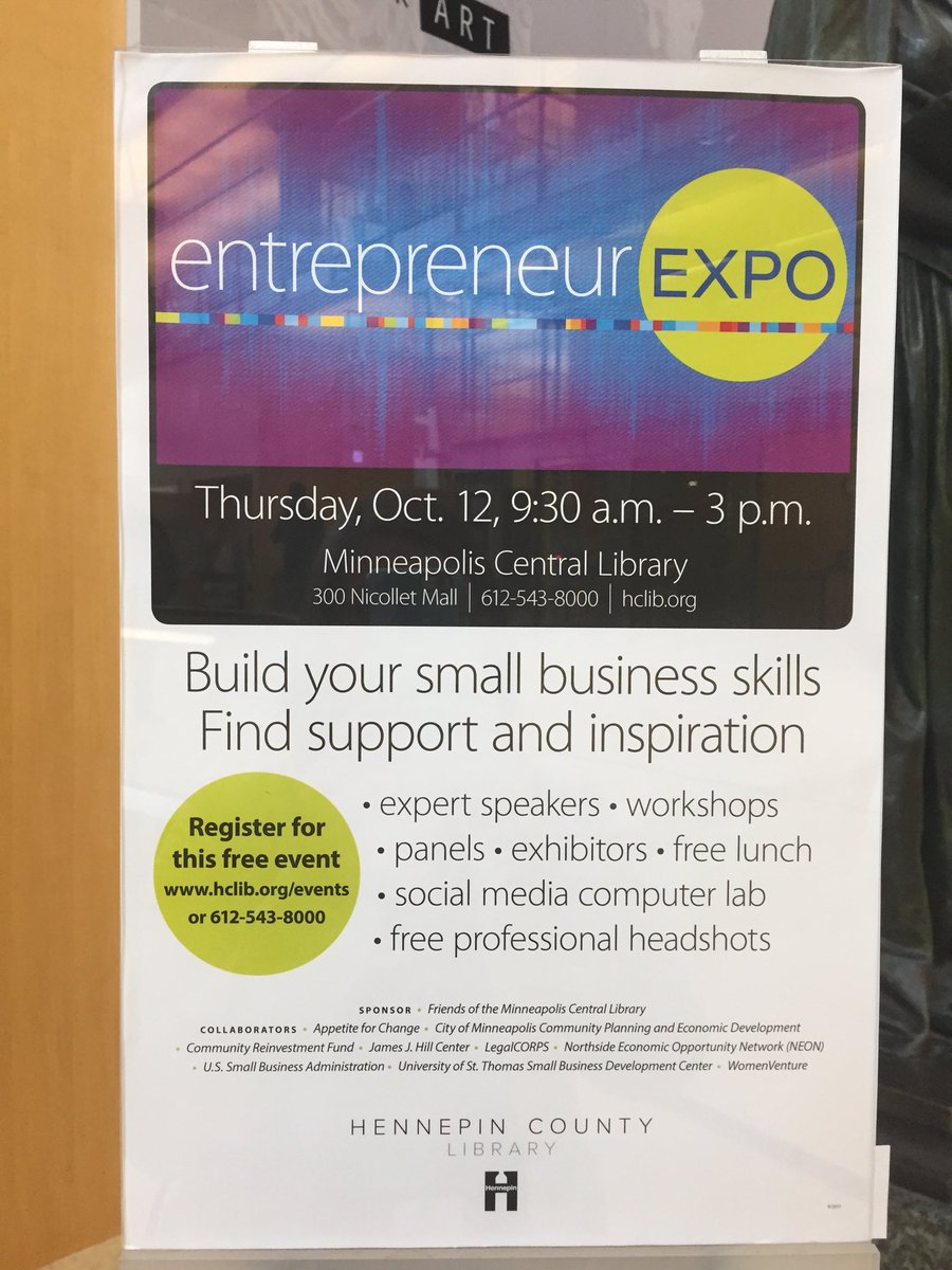 MplsInnovation's tweet photo. Come join us at the Entrepreneurship Expo! #iteams #tcstartupweek https://t.co/Ueai2qBN4k