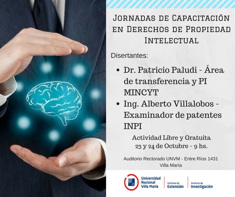 #PropiedadIntelectual [Se realizará una jornada libre y gratuita de Capacitación en Derechos de Propiedad Intelectual] @CyT_GobCba
