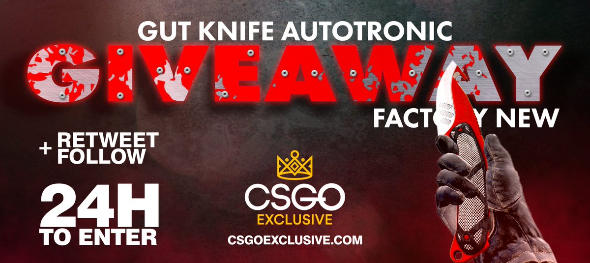 CSGOExclusive's tweet photo. 👑 https://t.co/BxR4VzBirf's Gut Knife Autotronic FN GIVEAWAY!

💝 RT and Follow!
💝 Tag a Friend!

⏰ Winner drawn in 24h! https://t.co/OnHo7plddo