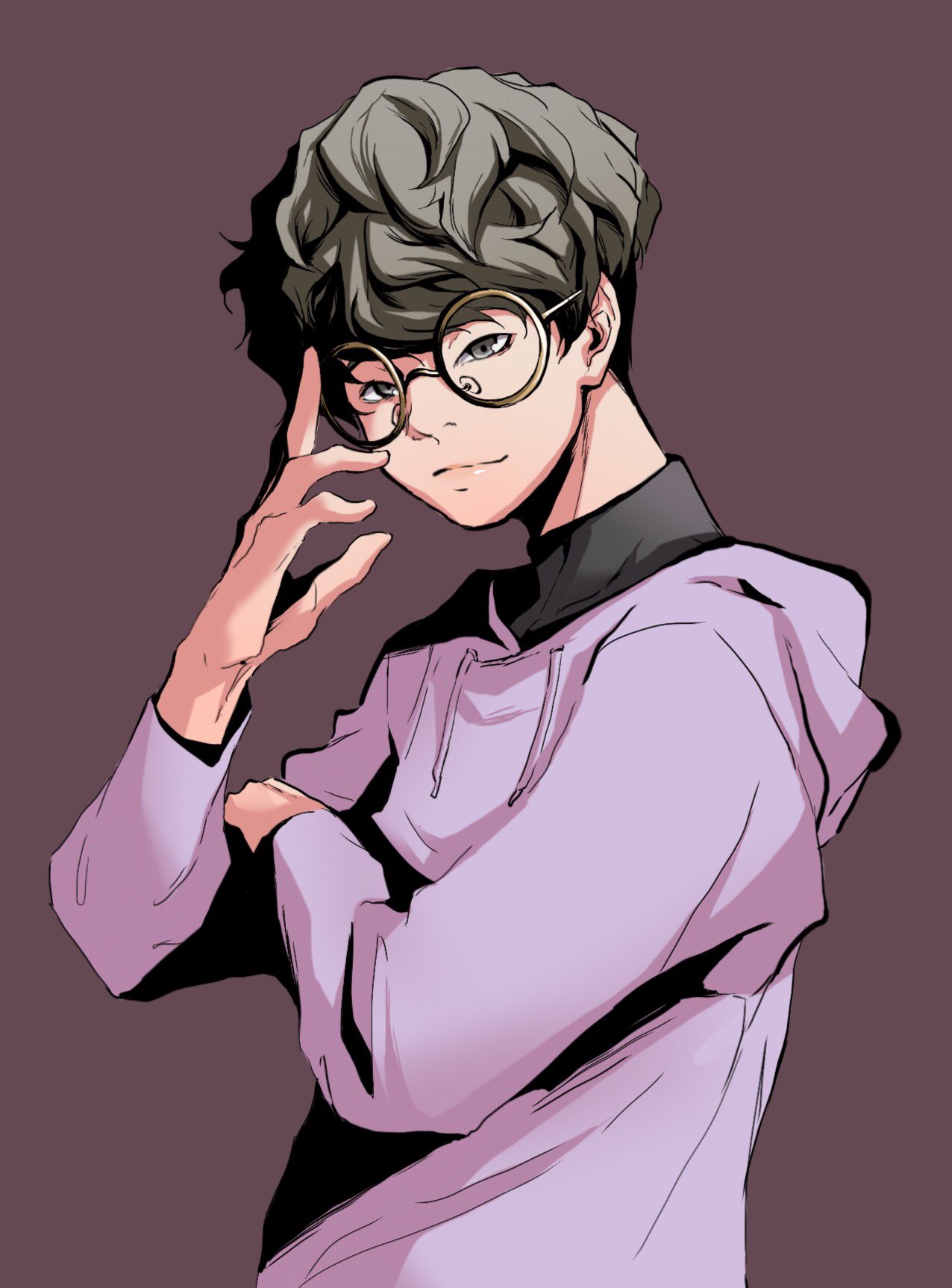 DrawVeryLittle on Twitter: "Glasses like baseballs. #oc #boy #korean #