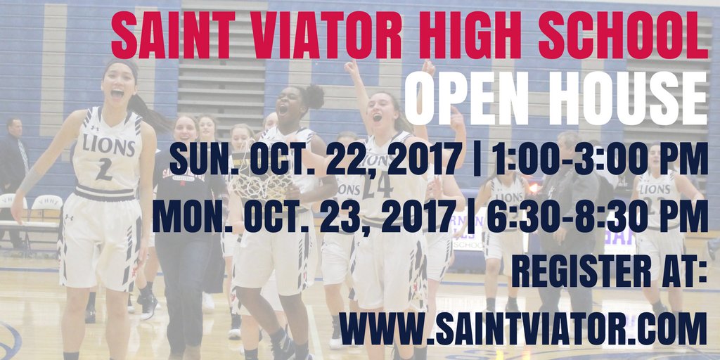 ViatorGBB's tweet photo. Open House @SaintViatorHS is right around the corner. Register today and come find us after your tour! #JoinOurFam #GoLions #WeAreChampions https://t.co/K3Mu7JHJkJ