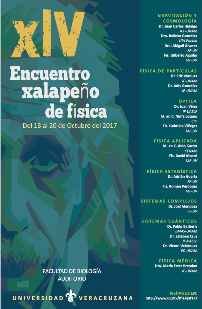 FisicaUV's tweet photo. Programa final del XIV Encuentro Xalapeño de Física, disponible en
 https://t.co/dZgNKaJY6P
Inauguración: miércoles 18 oct 14:40 hrs https://t.co/Ly4fx2rHgv