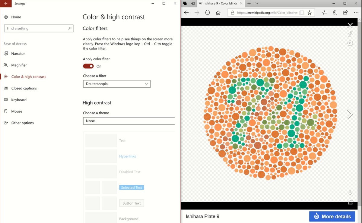 mtholfsen's tweet photo. Exciting Windows 10 updates next week for color blind users, via @hminto #a11y #mieexpert #edtech https://t.co/82JzGfSkkV