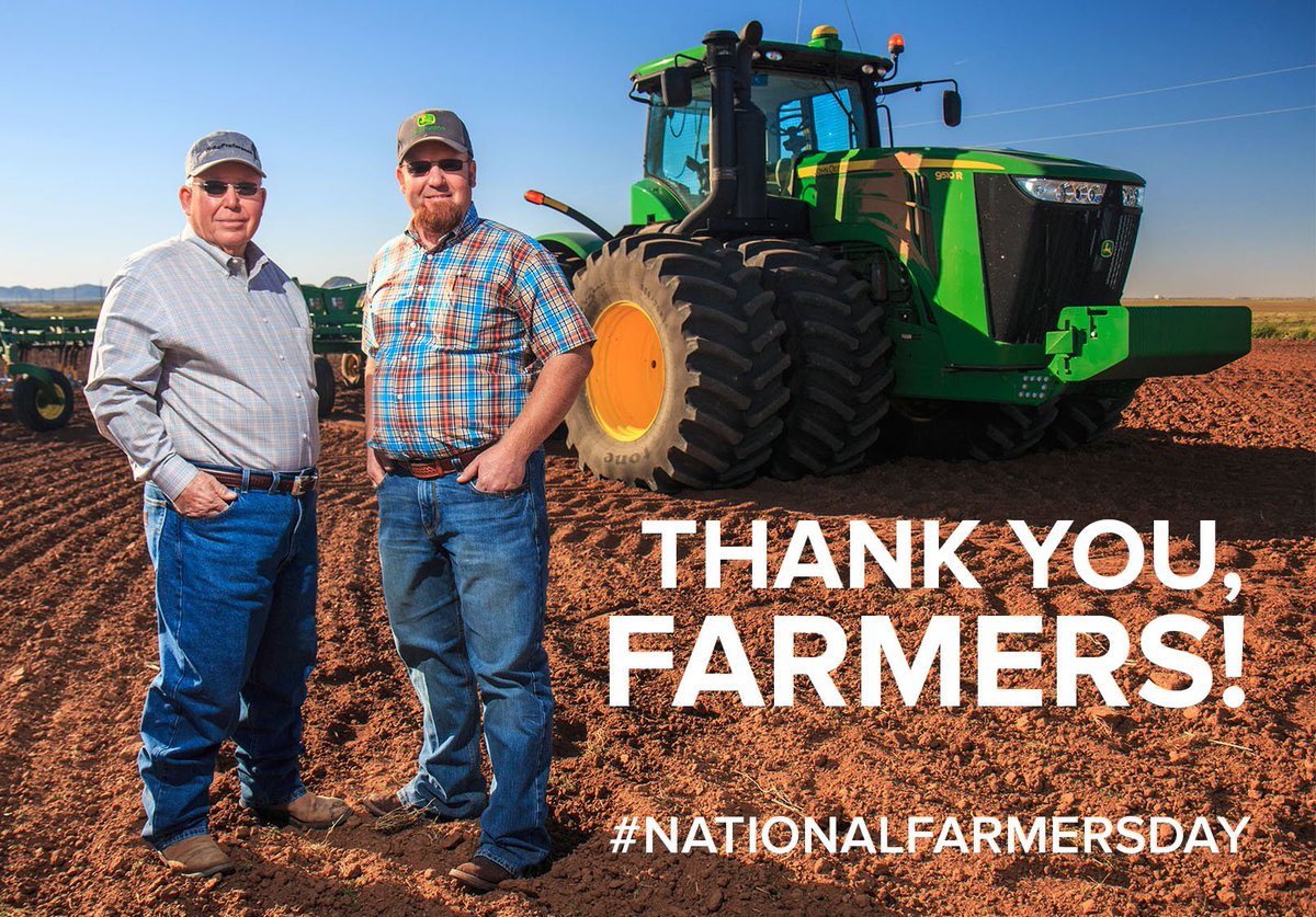okfarmbureau's tweet photo. Here’s to those who produce #food, fiber and fuel for our nation and world. Happy #NationalFarmersDay! #ThankAFarmer https://t.co/6BmQ3QbxTA