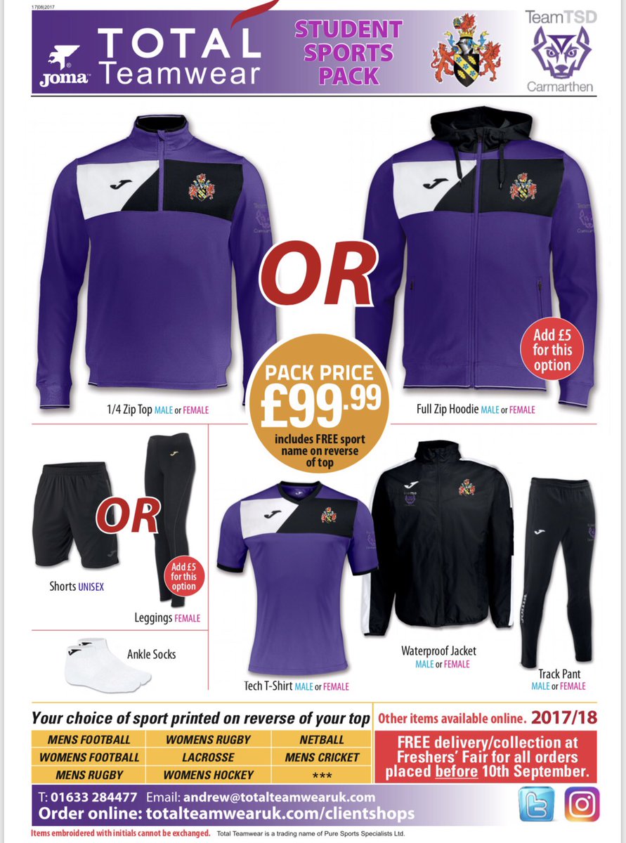 Free Delivery on Trinity Sport Pack extended for October Order Now #TeamTSD totalteamwearuk.com/clientshops/uw…