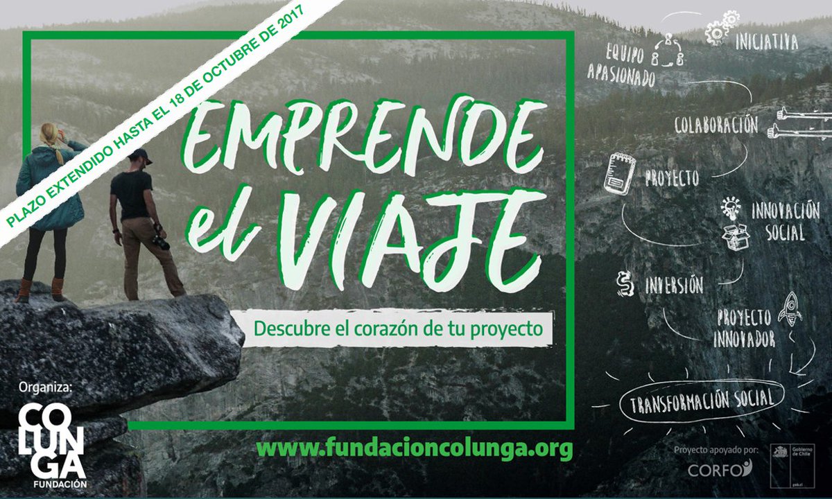 ATENCIÓN: Emprende El Viaje amplía plazo de postulación hasta el miércoles 18 de octubre 🎉 👉goo.gl/uK45Jq