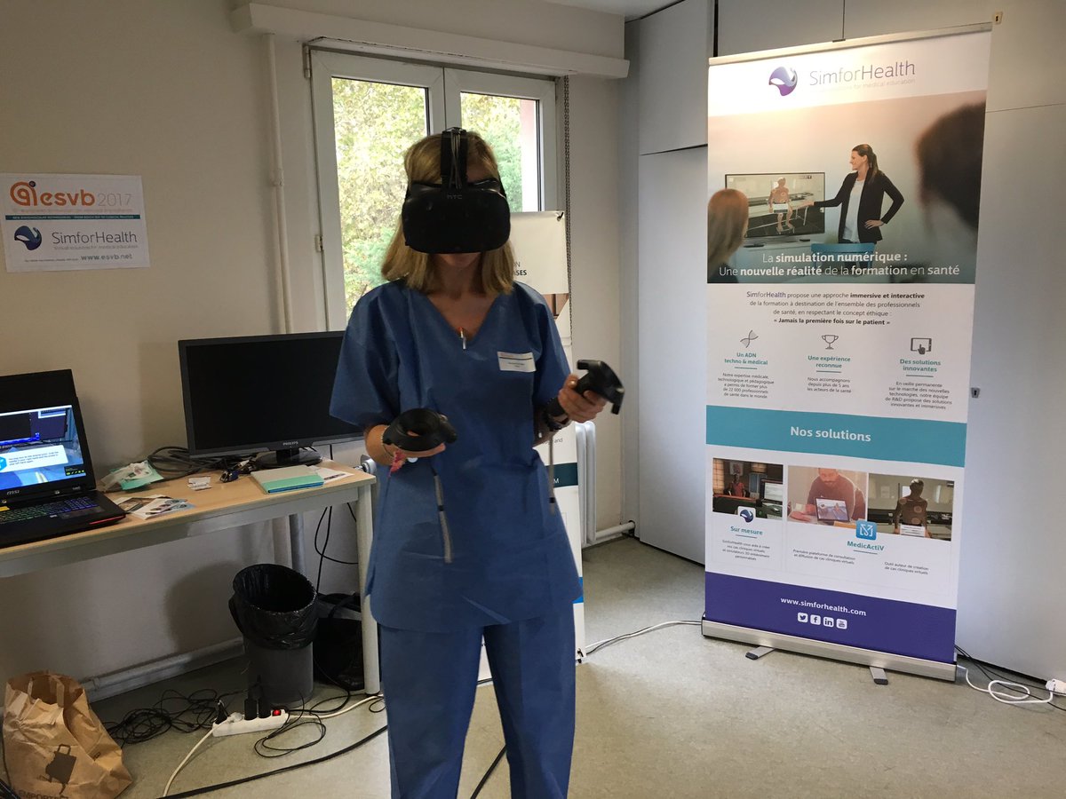 mariesonier's tweet photo. #ESVB2017 We are training in #endovascular surgery with virtual reality at @ESVB_Strasbourg https://t.co/ktG54btKQA