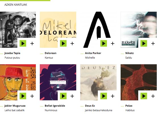 AZKEN KANTUAK: @tapiajoseba <a href="/DELOREANDANZ/">DELOREAN 2000-2019</a> <a href="/anitaparkergara/">Anita Parker #OrainPresoak</a> Jabier Muguruza <a href="/bigerabide/">Beñat Igerabide</a> <a href="/deusezmusik/">Deus Ez</a> Pelax...
badok.eus