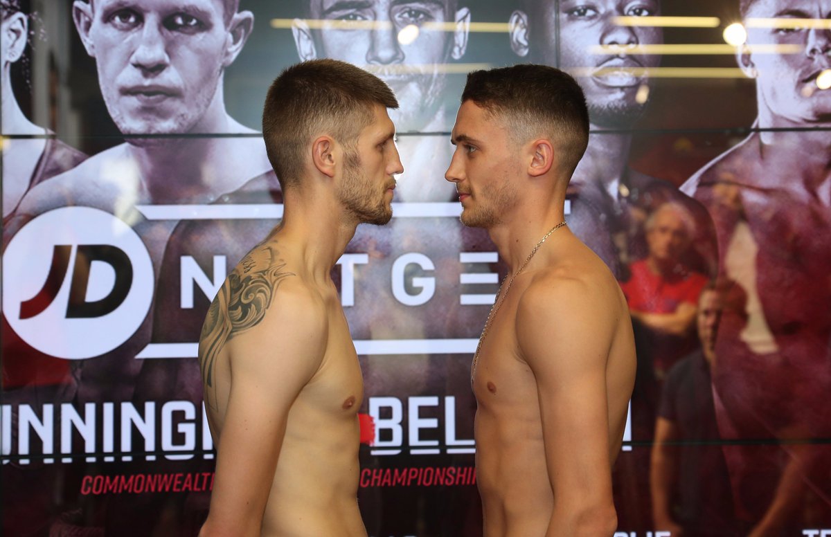 ⚖️ The Commonwealth Featherweight 👑 is on the line tomorrow!

Jason Cunningham: 8st 12lbs 4oz

<a href="/Bomber_Bellotti/">Reece Bellotti</a>: 8st 12lbs 13oz

#JDNXTGEN