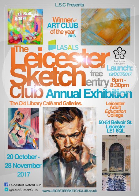 LeicSketchClub's tweet photo. Only 1 week to go!  We can't wait for the launch of the LSC Exhibition! #art #leicester #leicesterart #leicestersketchclub https://t.co/xoYCR94OQ5