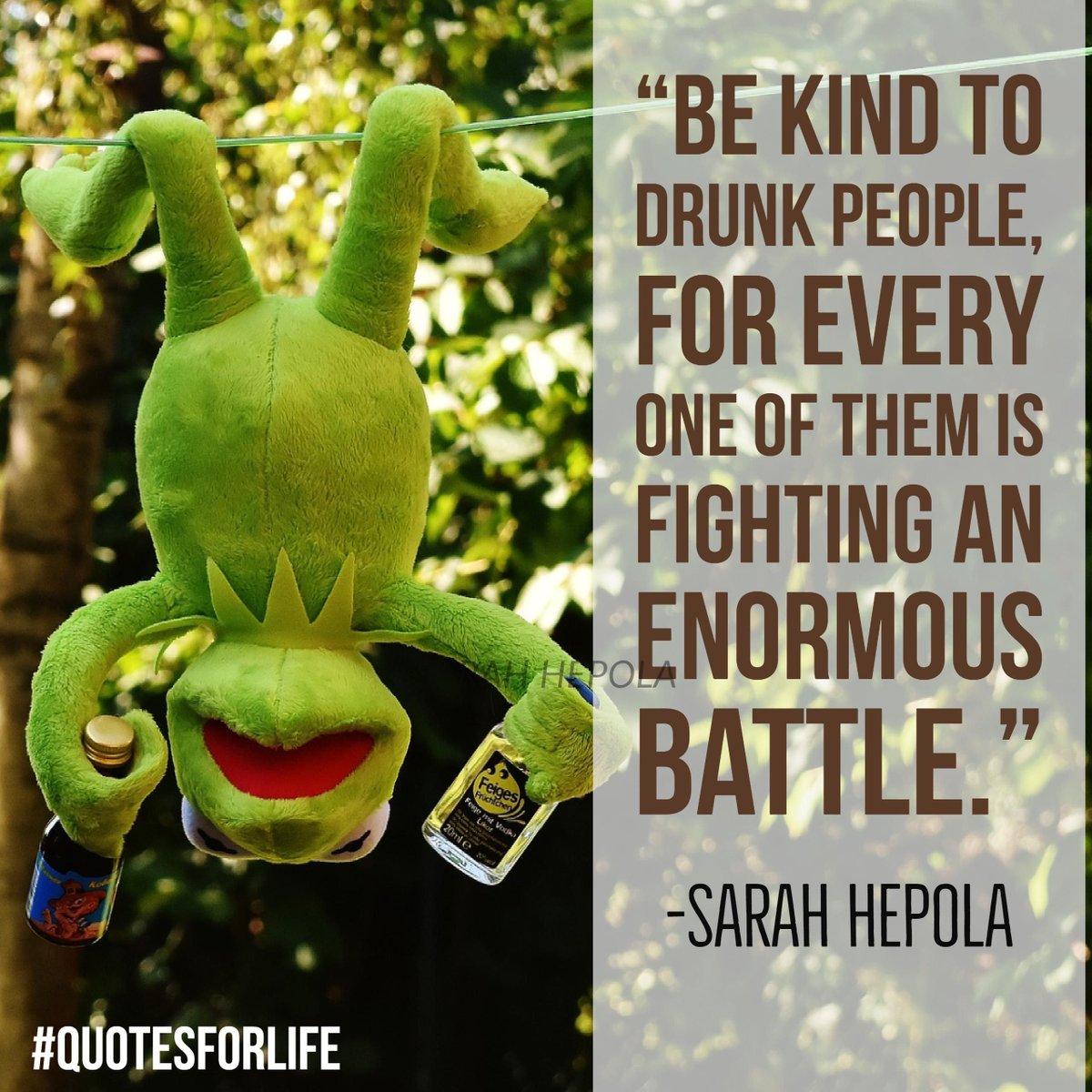 The_Quotes4Life's tweet photo. “Be kind to drunk people, for everyone of them is..” – Sarah Hepola
Read more at: https://t.co/C0bHEbqpjF
#QuotesforLife #SarahHepola https://t.co/87eJWj0IKB