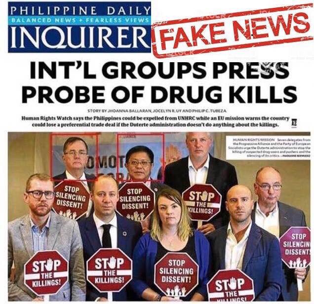 mydutertestory's tweet photo. If dissent is silenced,then what d hell are these ppl doing on d front page of a national broadsheet that falsely called them an EU mission? https://t.co/m0oJXoGczl
