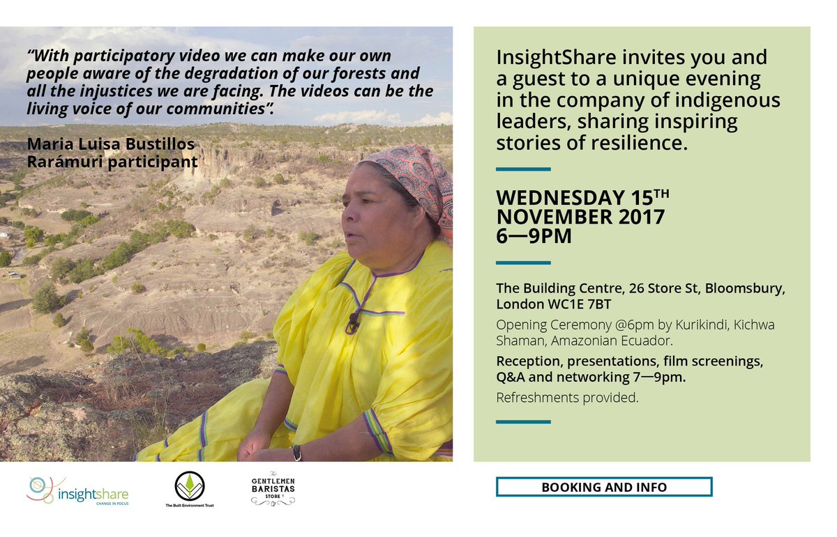 InsightShare's tweet photo. Stories of Solidarity &amp; Resilience. Join us in London! 15 Nov. Get your ticket here https://t.co/4xek8zukz5 #video4change #Indigenous #ict4d https://t.co/rUBsXBghL1