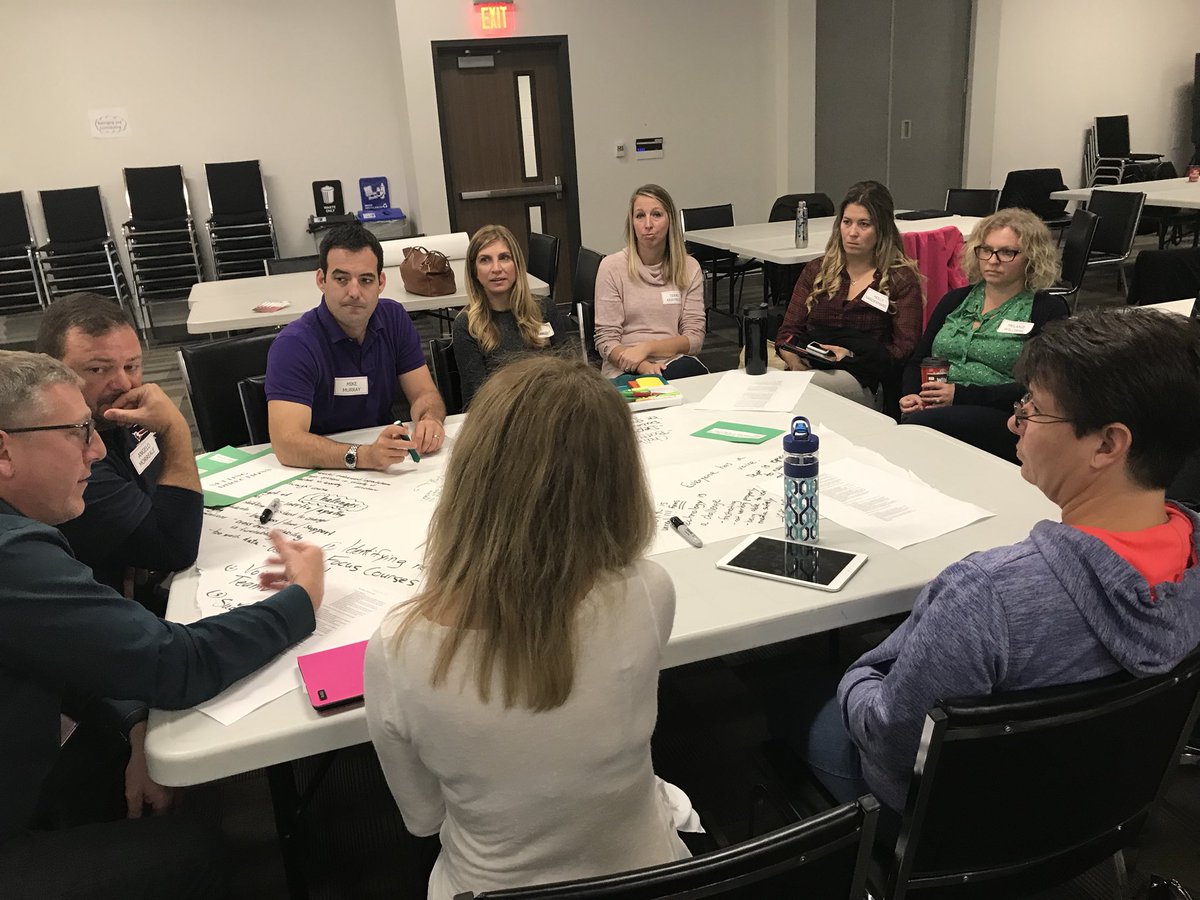 CNicHWDSB's tweet photo. #FOS1 heads & asst heads diving into the Ontario Leadership Framework. How is your dept doing? What does it look like? Challenges? https://t.co/hyrhcfXhIU