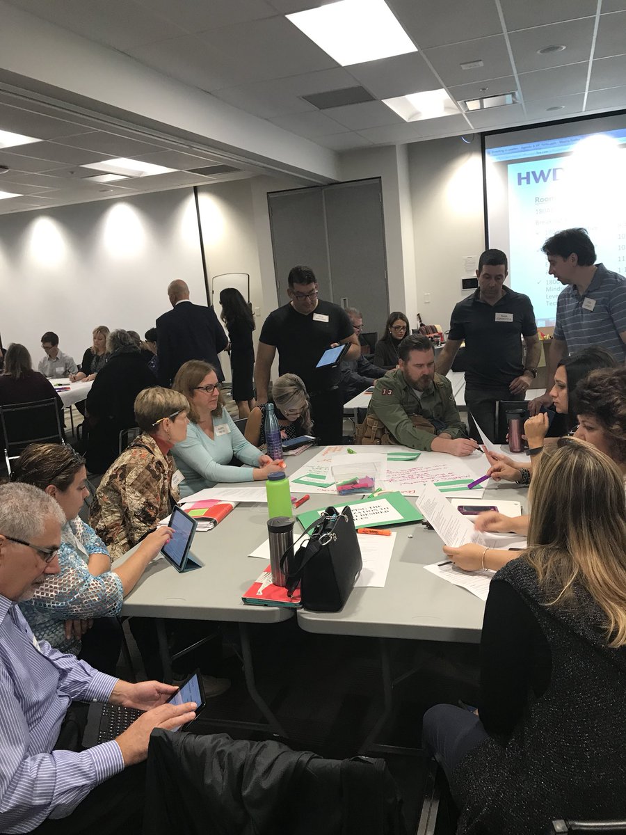 CNicHWDSB's tweet photo. #FOS1 heads & asst heads diving into the Ontario Leadership Framework. How is your dept doing? What does it look like? Challenges? https://t.co/hyrhcfXhIU