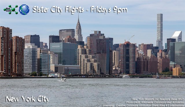 msflights's tweet photo. TONIGHT! Friday 9pm #SimLink
SISTER CITY FLIGHTS
#14 New York City
Join us in floatplanes at 100kts
Departing NK13
https://t.co/hq2wo7bdV1 https://t.co/OOHS0o2QLR